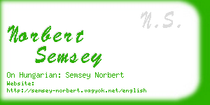 norbert semsey business card